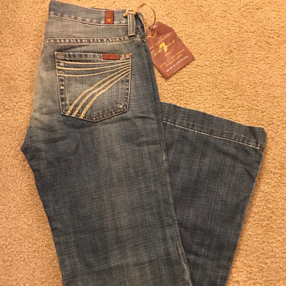 NWT 7 For All Mankind Dojo Flare Blue Jeans Denim